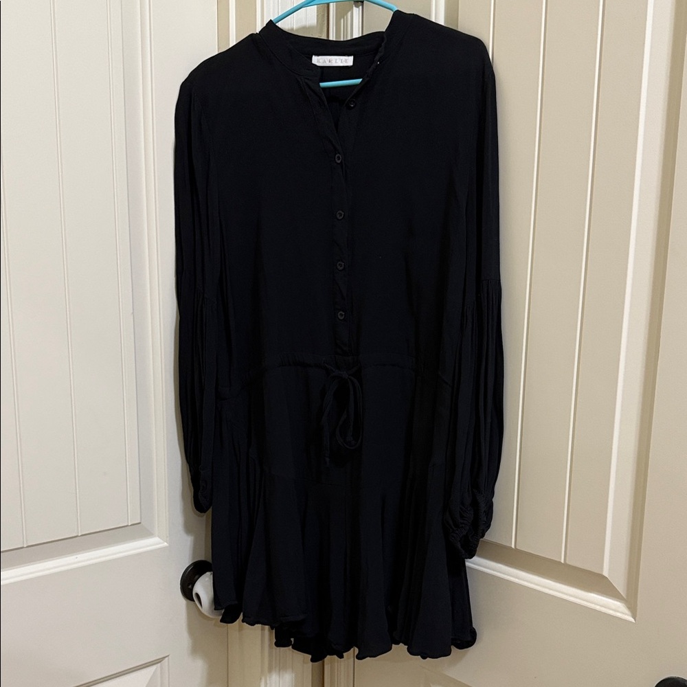 Karlie Black Button-Down Dress